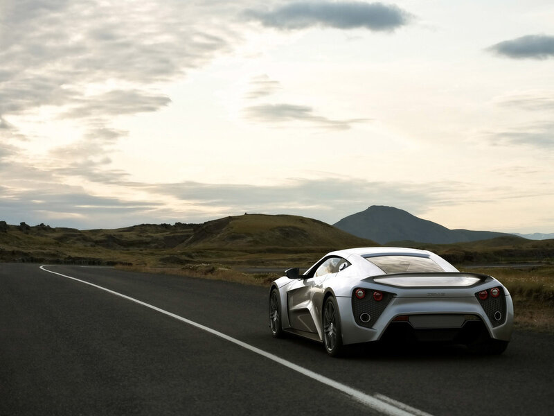 Silver sports car on a road