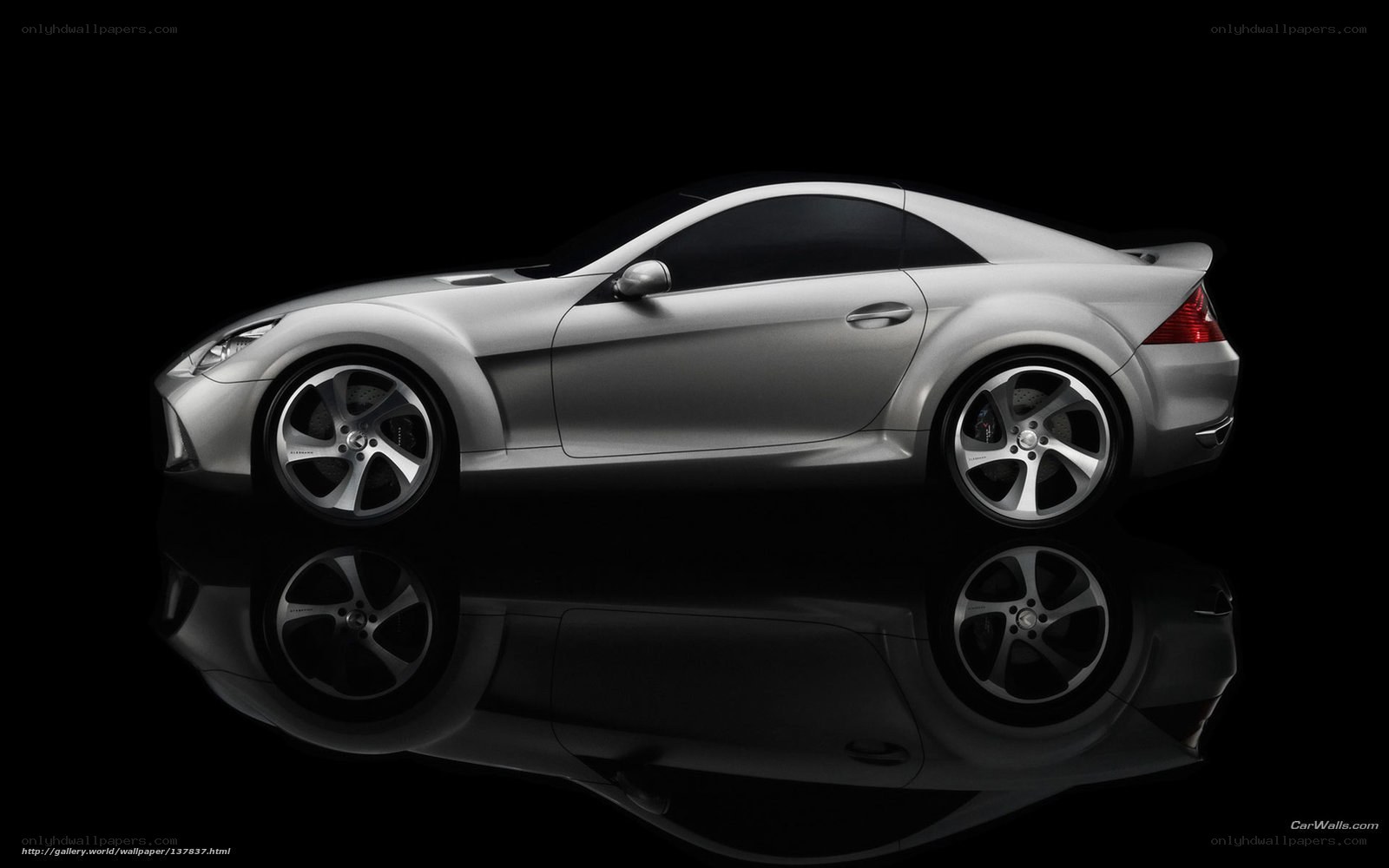silver sports car on black