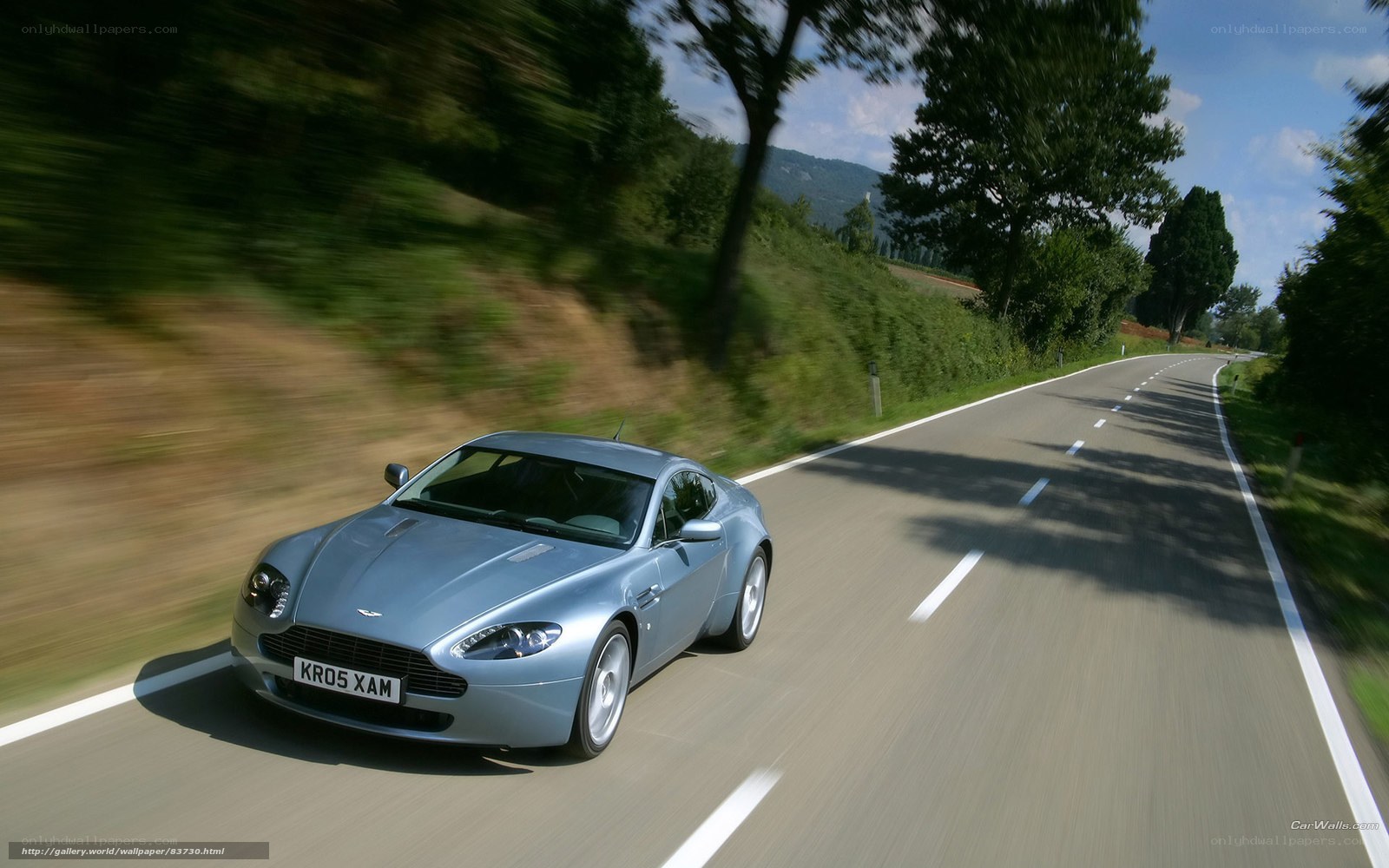 silver sports car on country road
