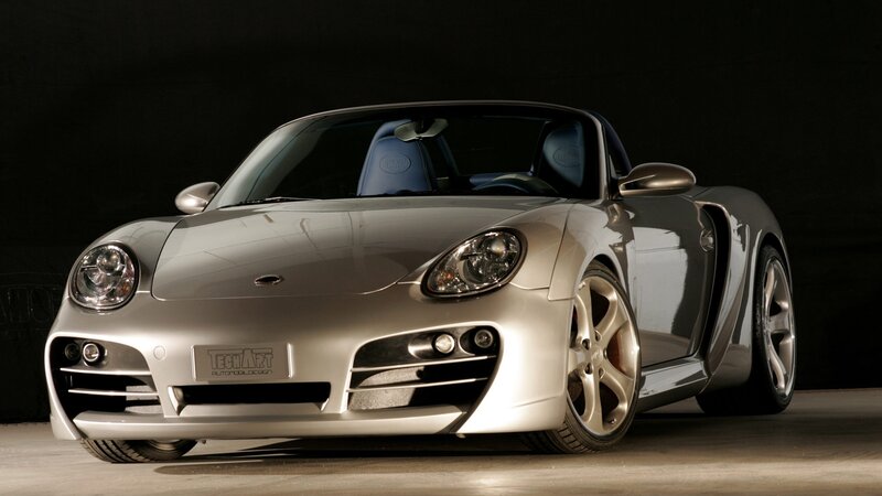 silver sports car on display