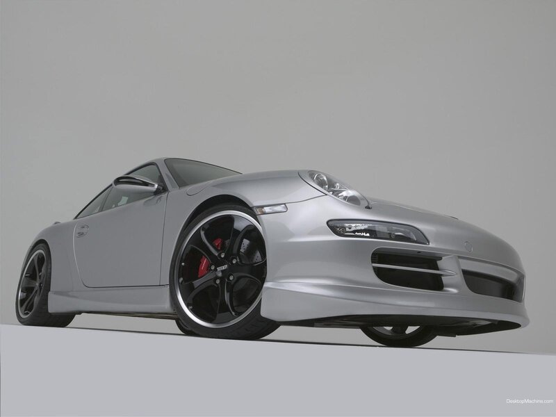 silver sports car on display