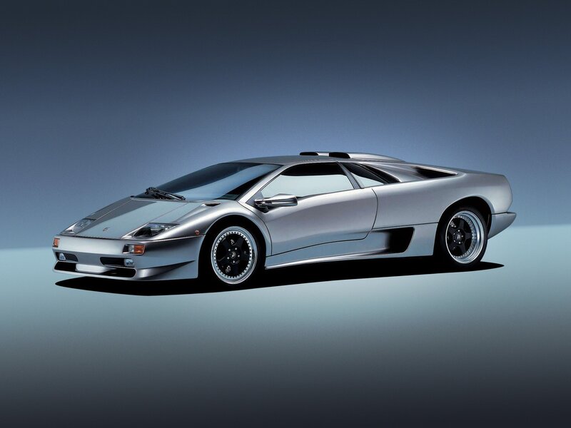 silver sports car on display