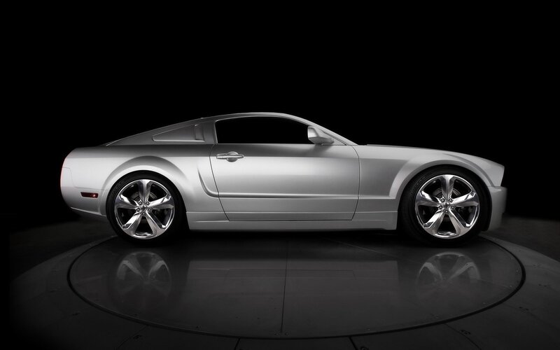 silver sports car on display