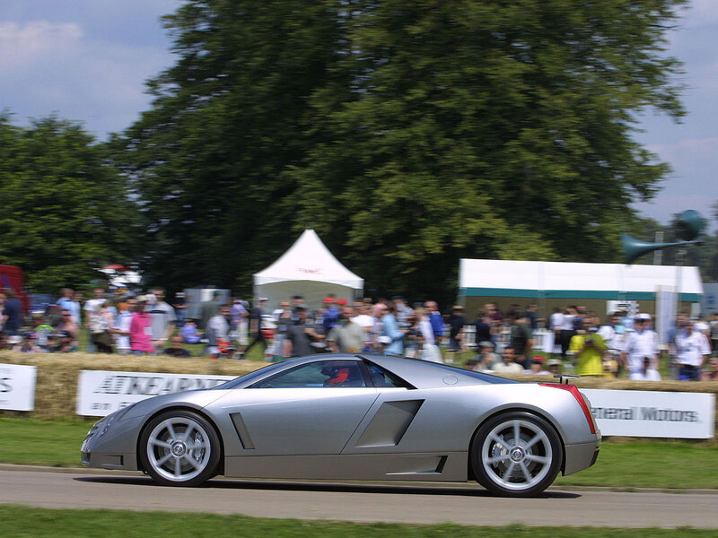 Silver sports car on display