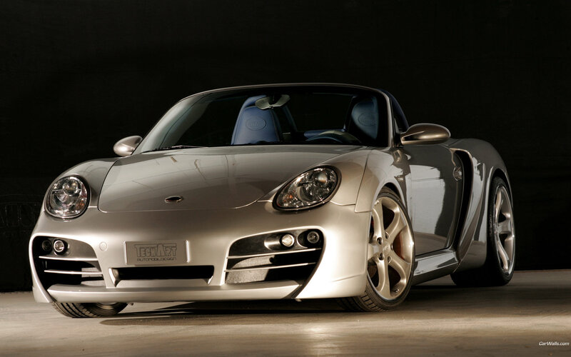 silver sports car on display