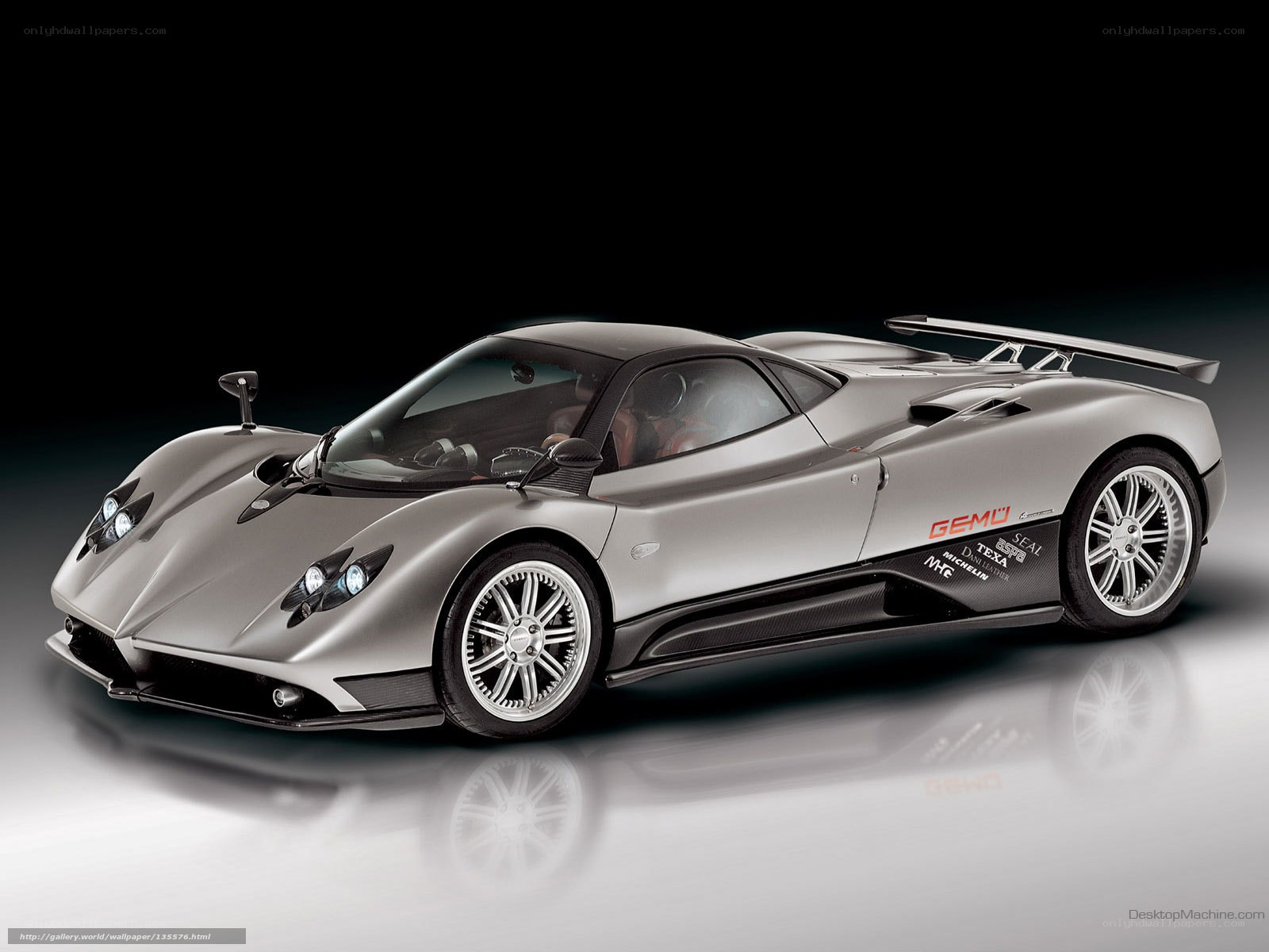 silver sports car on display