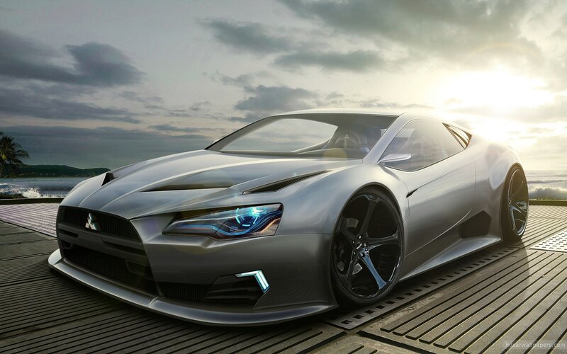 Silver sports car on dock