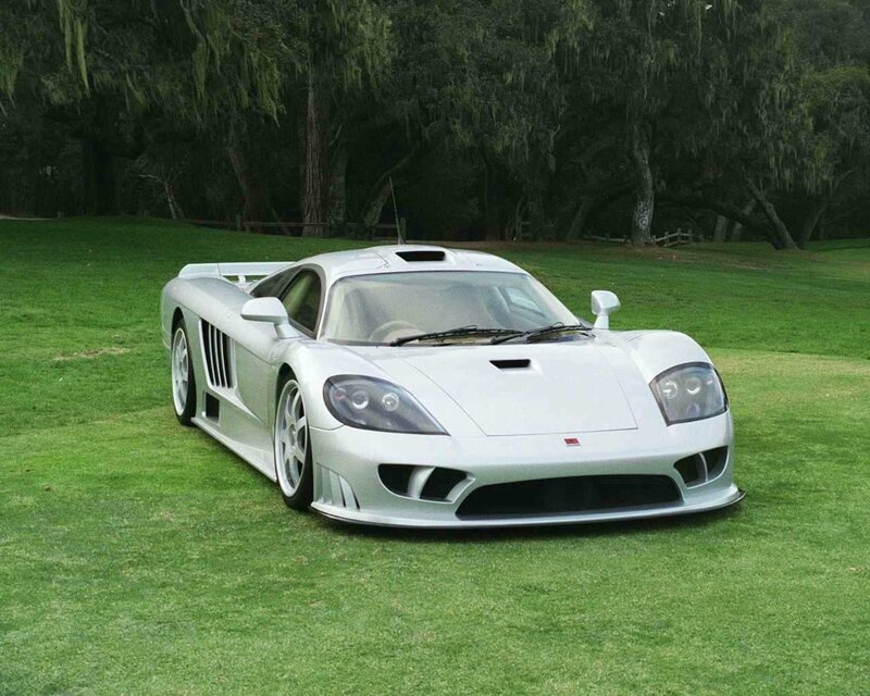 Silver sports car on grass