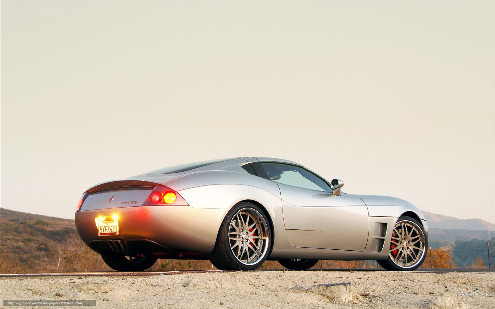 silver sports car on hillside