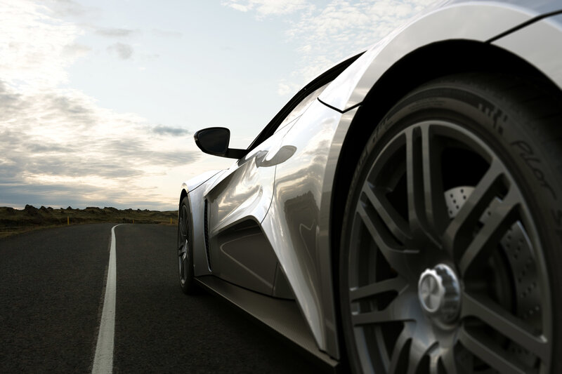 silver sports car on road