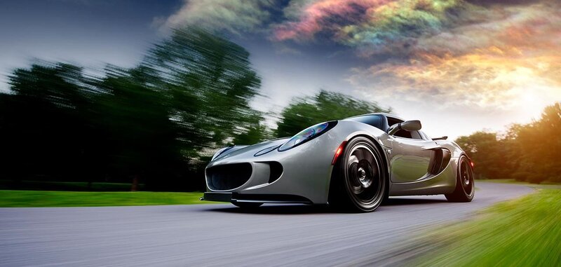 silver sports car on road