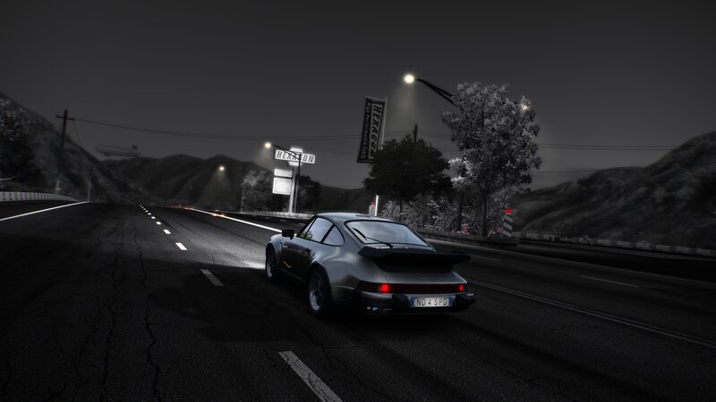 Silver Sports Car on Road — Black, Dark, Dramatic