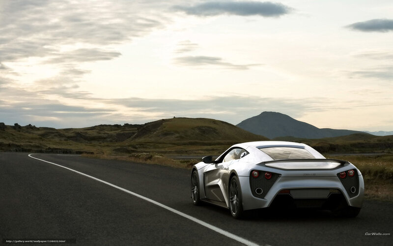 Silver Sports Car on Road — White