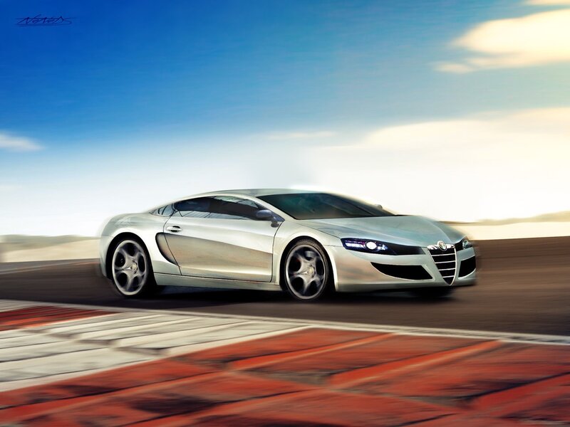 silver sports car on track