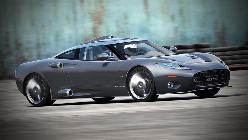 silver sports car on track
