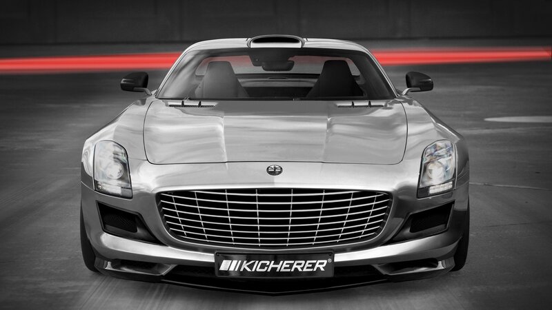 silver sports car on track