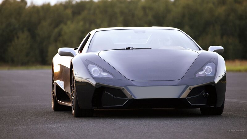 silver sports car on track
