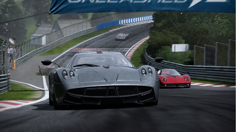 Silver Sports Car on Track — Gray