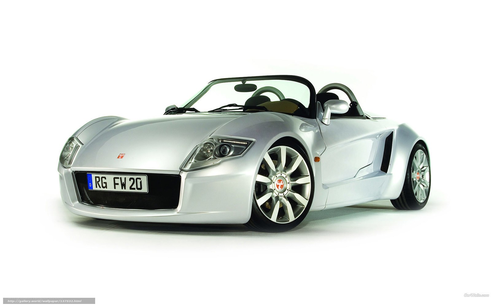 silver sports car on white