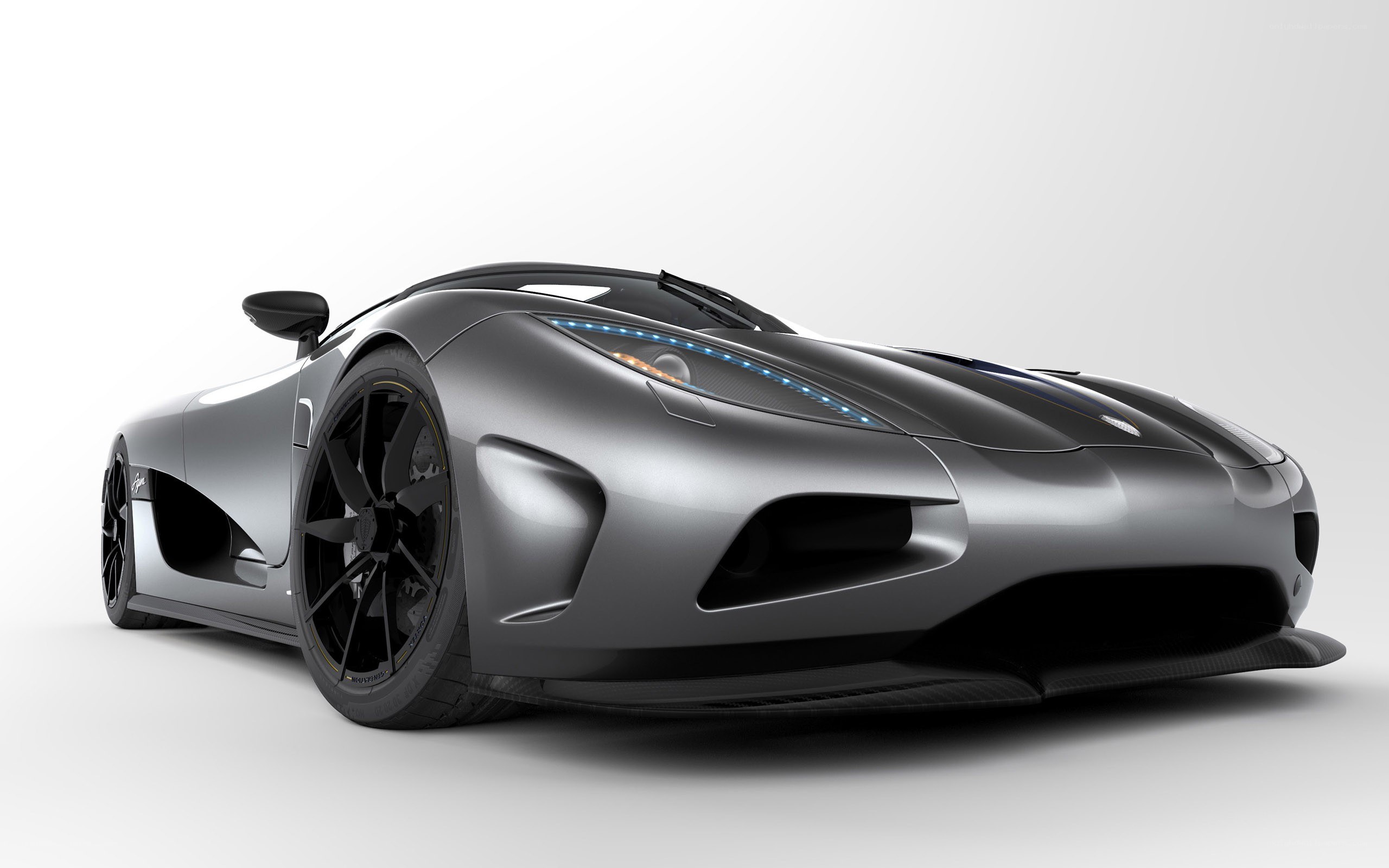 silver sports car on white background