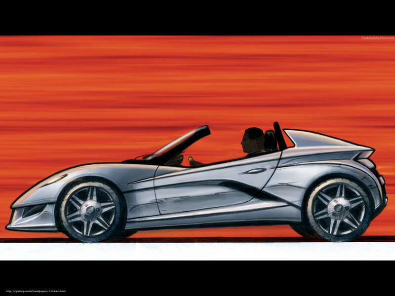 Silver Sports Car — Orange, Dynamic