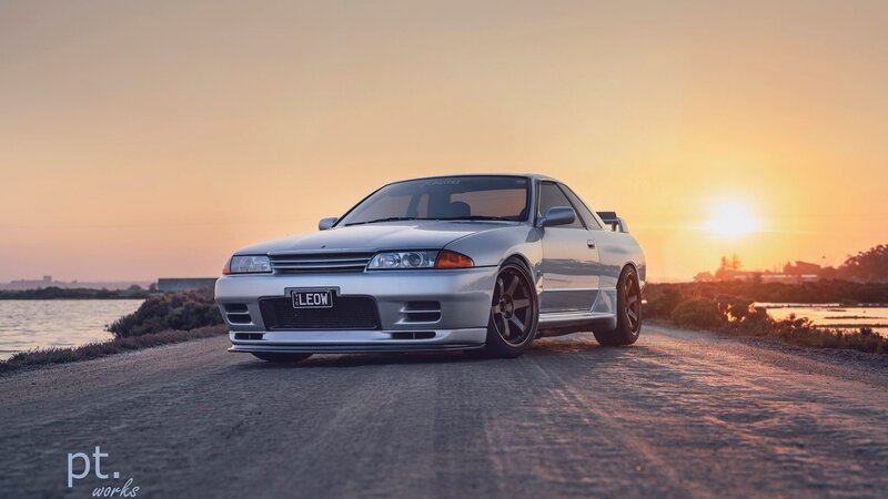 Silver Sports Car — Orange, Serene, Sunset