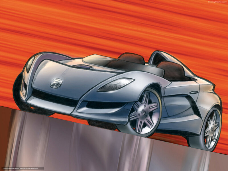 Silver Sports Car — Orange