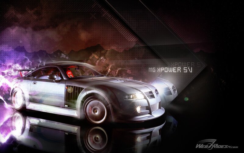 Silver Sports Car — Purple, Dramatic