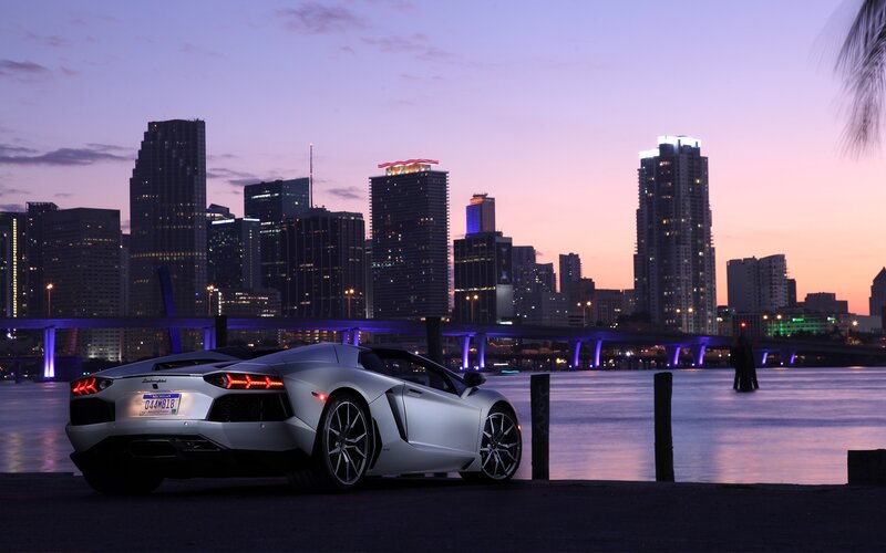 Silver Sports Car — Purple, Serene