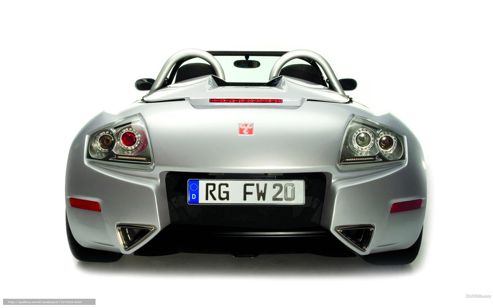 silver sports car rear view