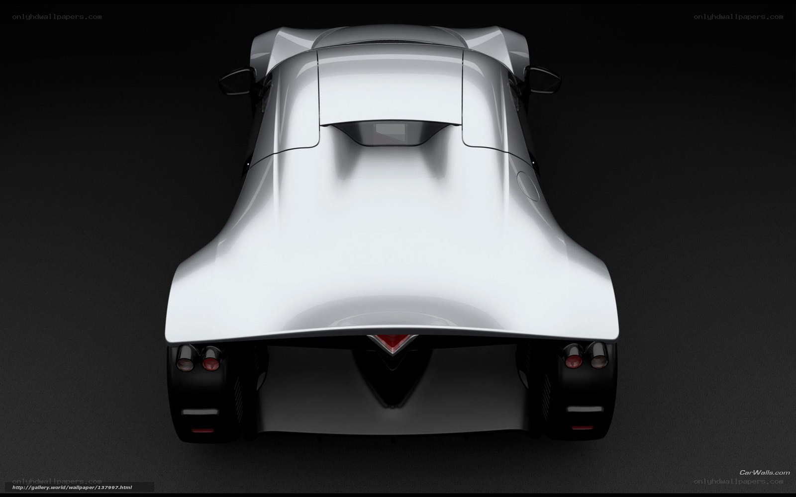 silver sports car rear view