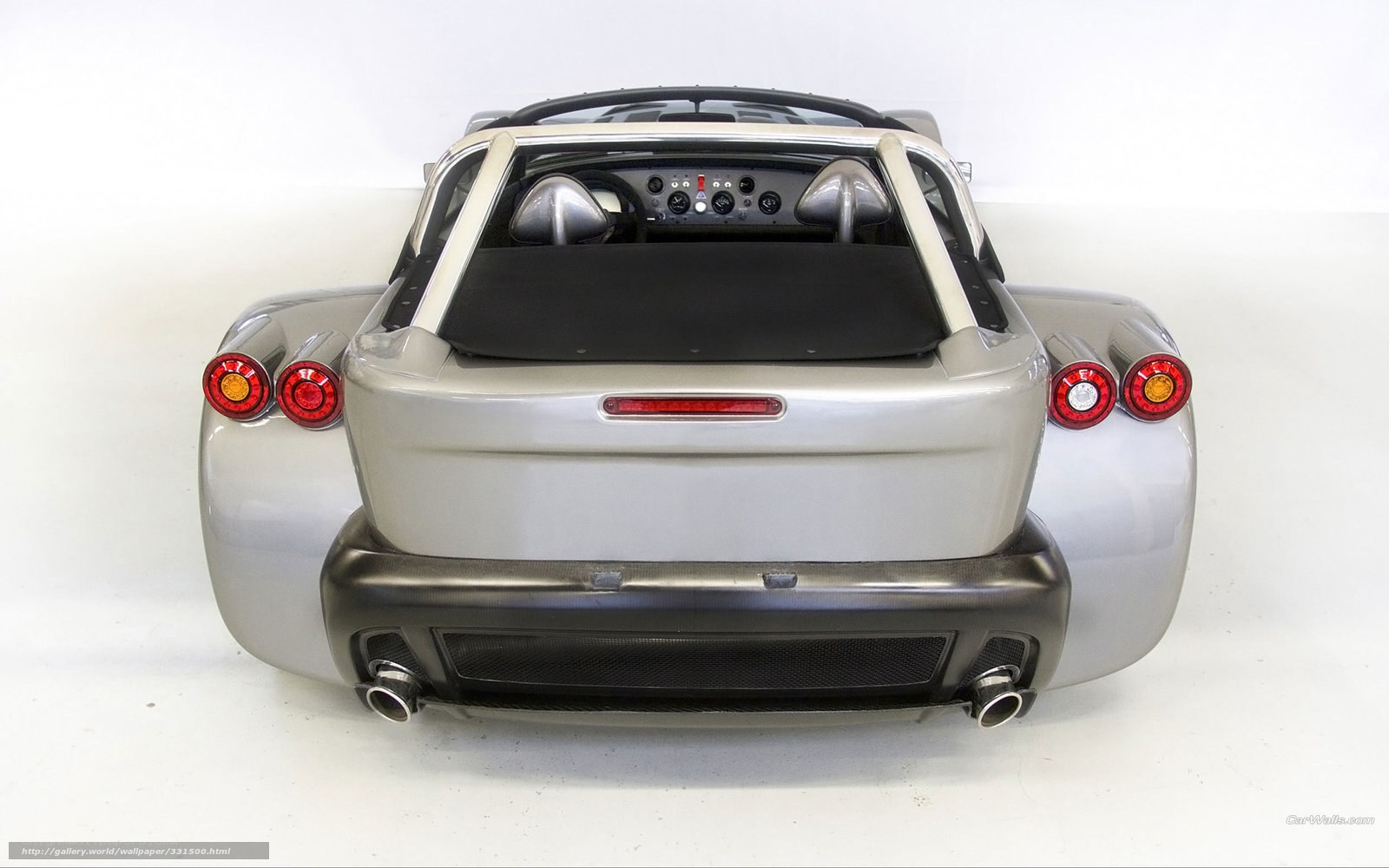 silver sports car rear view