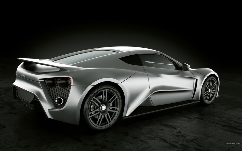 silver sports car rear view