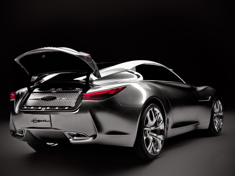 silver sports car rear view