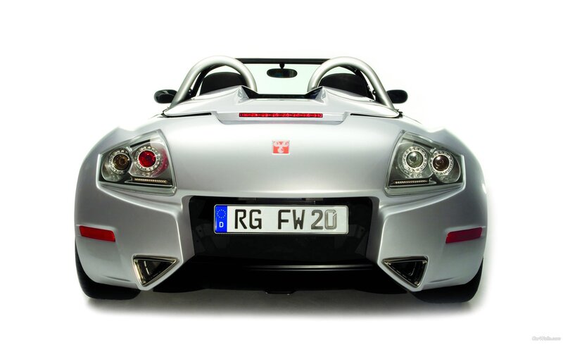 silver sports car rear view