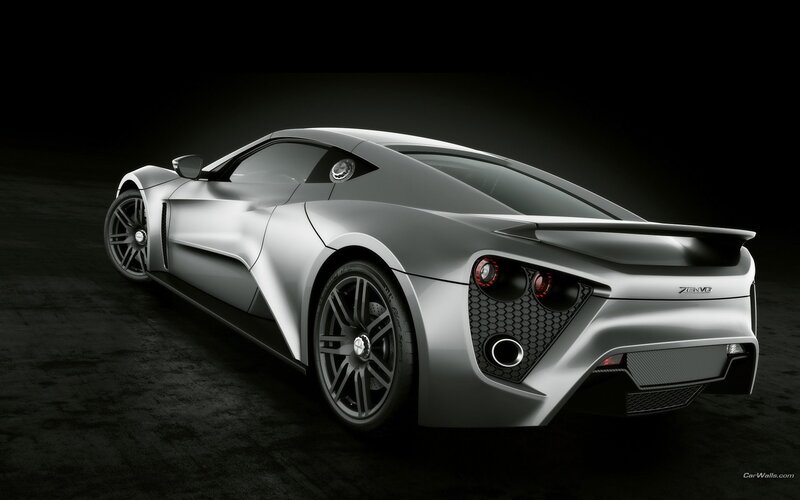 silver sports car rear view
