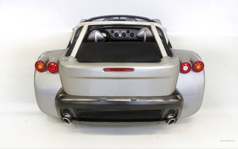 silver sports car rear view