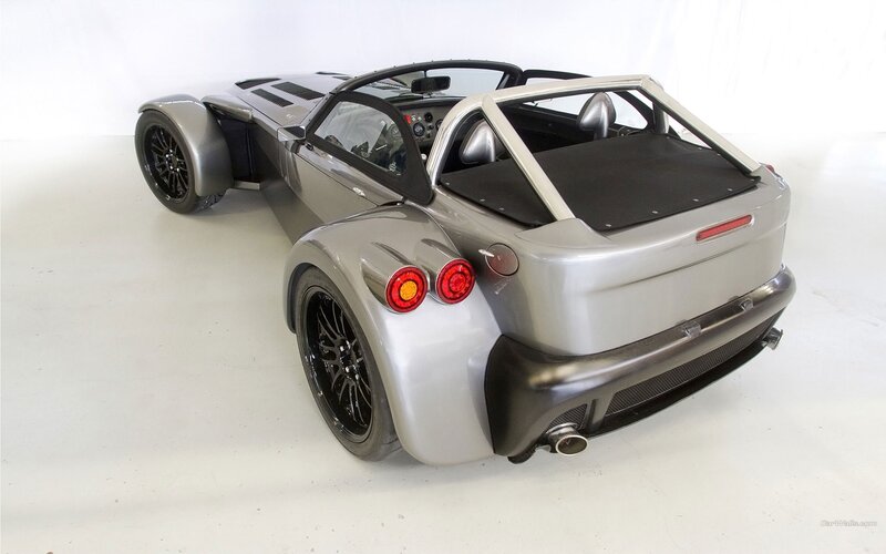 silver sports car rear view