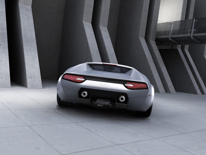 silver sports car rear view