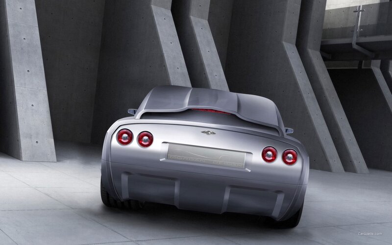 silver sports car rear view