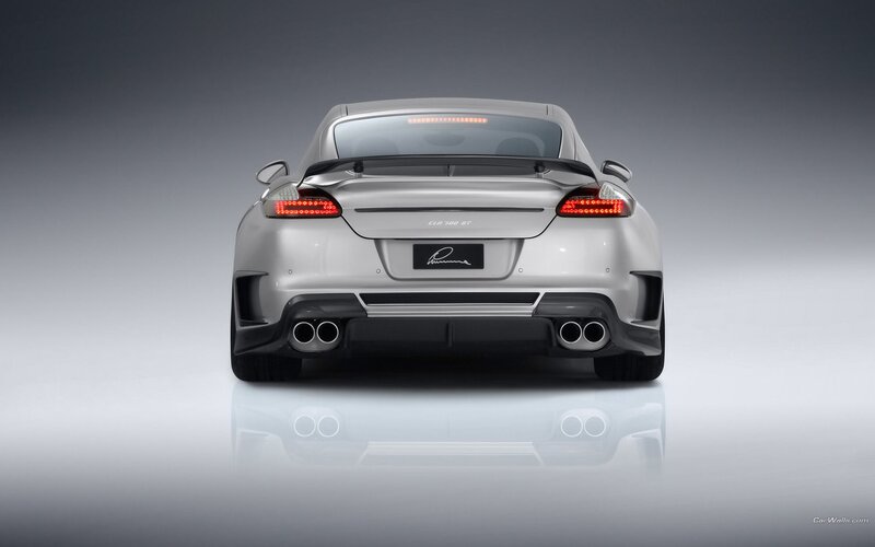 silver sports car rear view