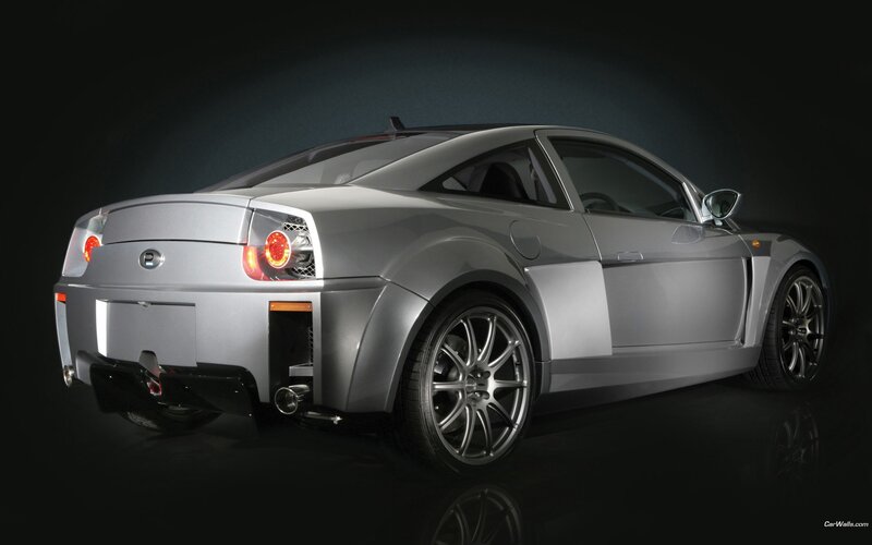 silver sports car rear view