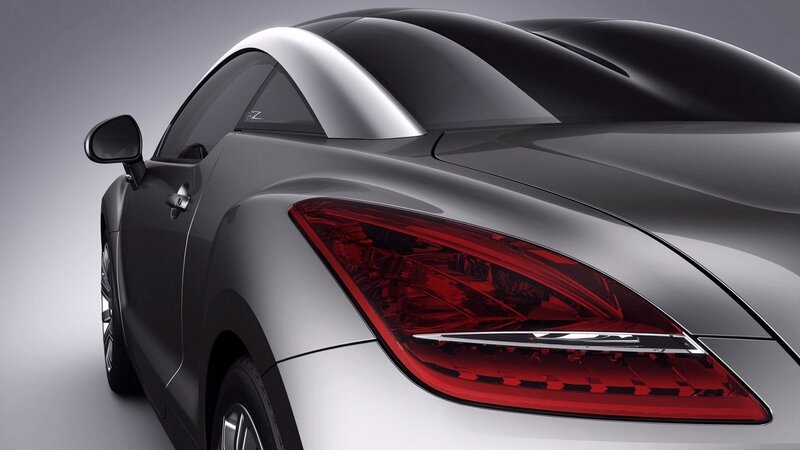 silver sports car rear view