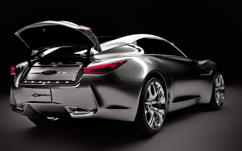 silver sports car rear view