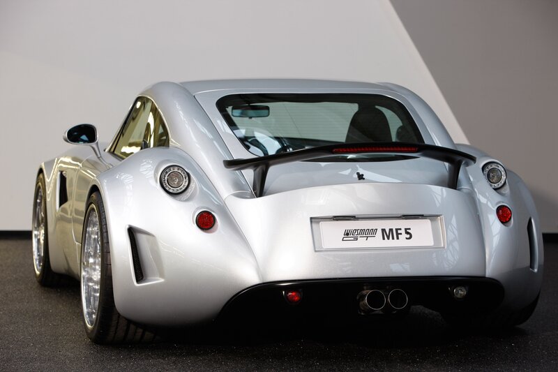 silver sports car rear view