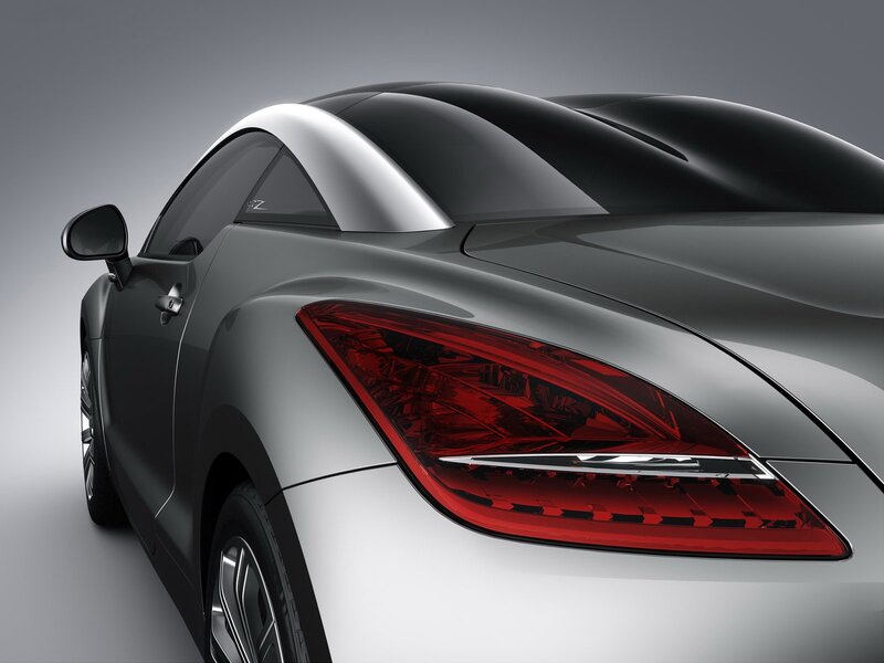 silver sports car rear view