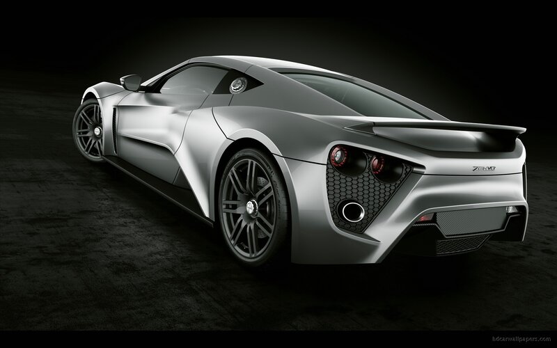silver sports car rear view