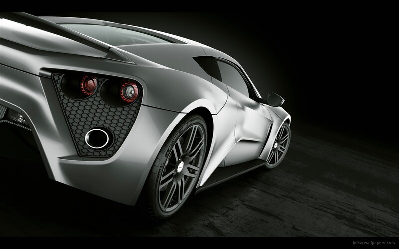 silver sports car rear view