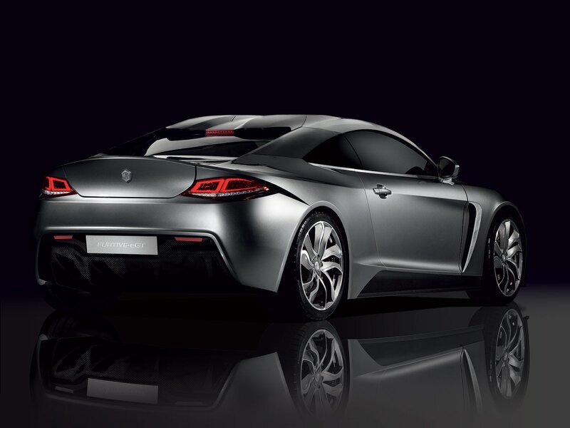 Silver sports car rear view