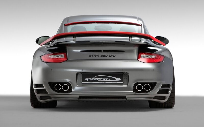 silver sports car rear view